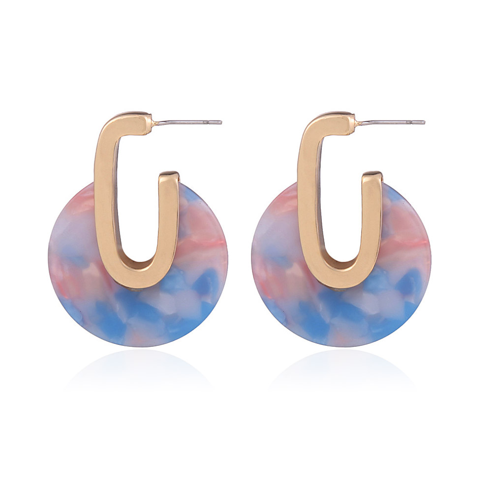 Sky Blue and Clouds Inspired Geometric Hoops